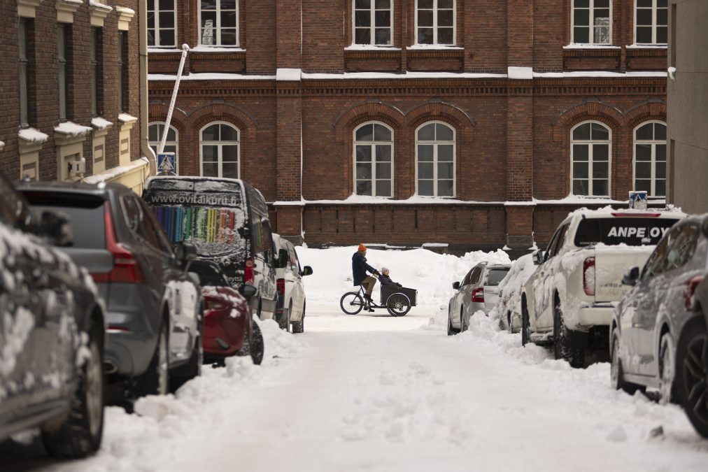 Snowy parked cars